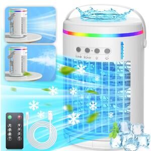 Portable Air Cooler Fan with 1400ml Water Tank and Remote Control